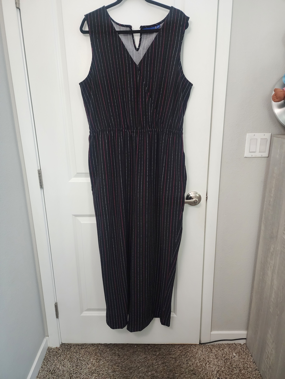 Apt. 9 Black Sleeveless Pinstripe Jumpsuit